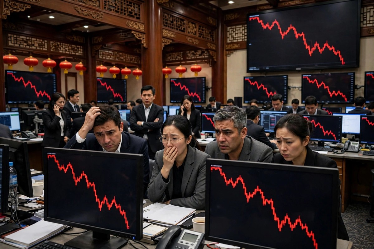 Chinese stock market crash triggering a global sell-off in risk assets