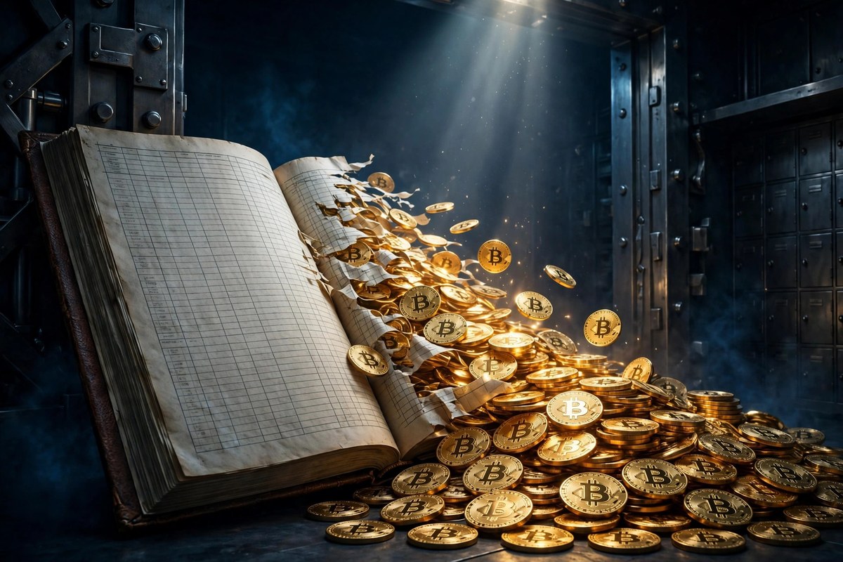 Corporate vault with Bitcoin coins