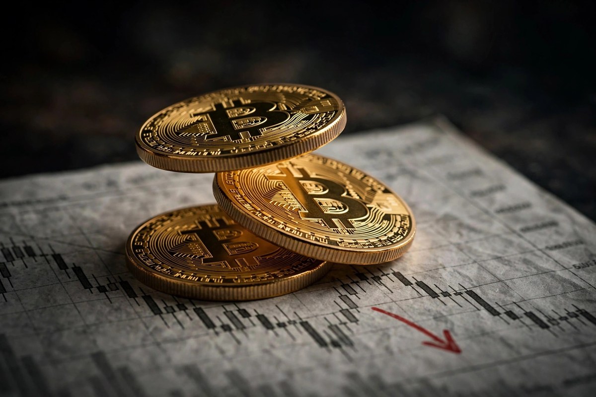 Bitcoin on a declining market chart