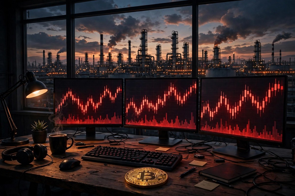 Oil refinery at dusk as Iran war fears push crude oil past $100 a barrel