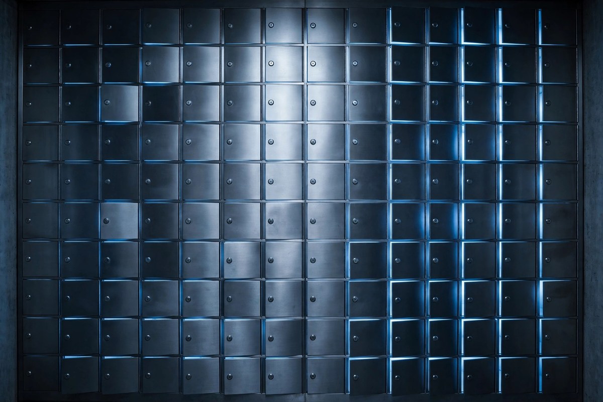Segregated vault lockers illustrating customer fund segregation