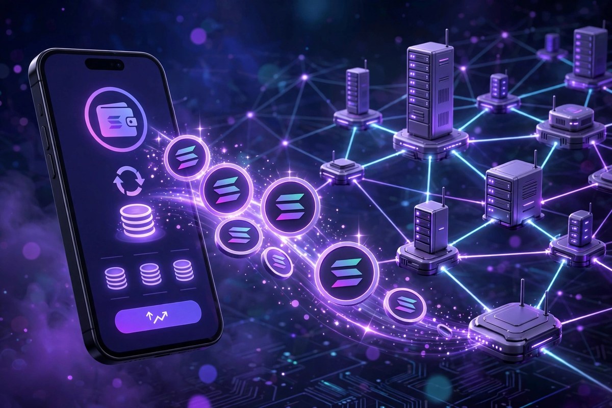 Staking SOL from a crypto wallet by delegating to validator nodes
